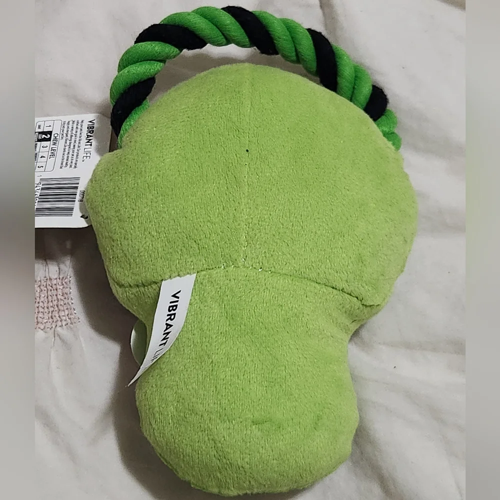 NWT Sugar Skull Halloween Squeaky Dog Toy Rope Plush